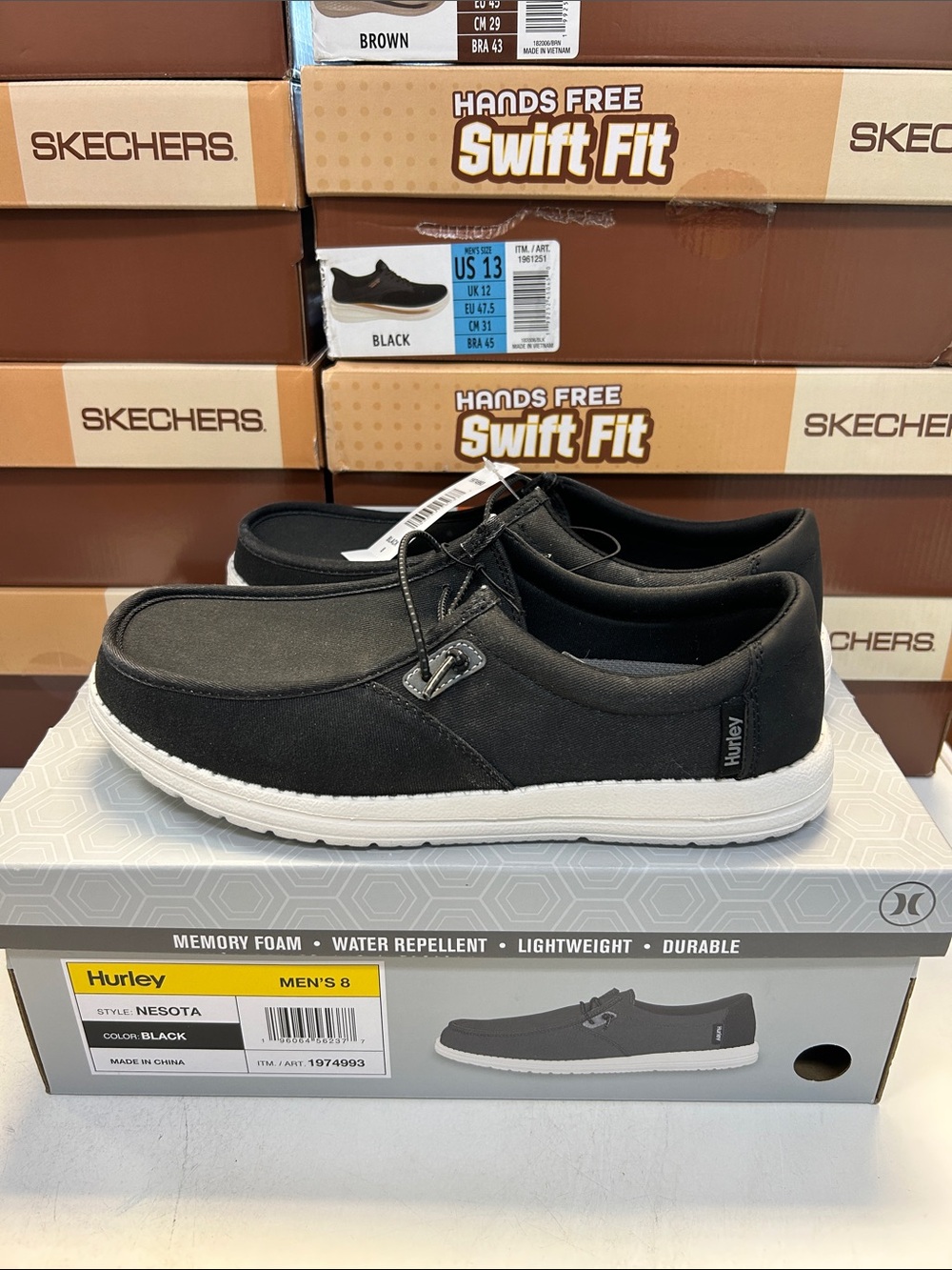Hurley Black Men's Casual Slip-On Loafers Size 8 0251